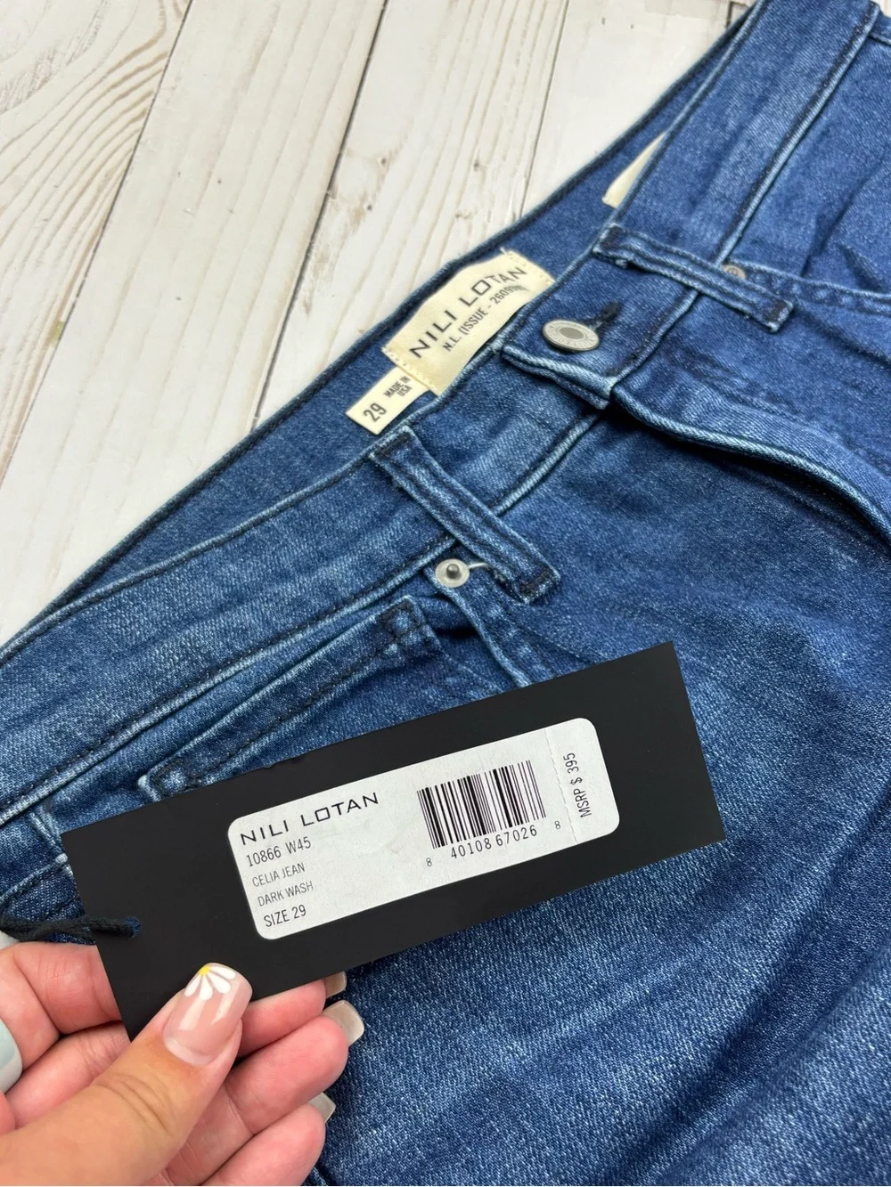 NWT! Nili Lotan Celia Jean Dark Wash Size 29